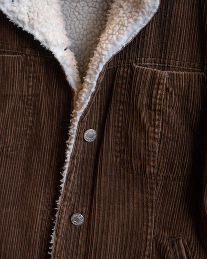 90s Brown Cord Fleece Lumber Jacket