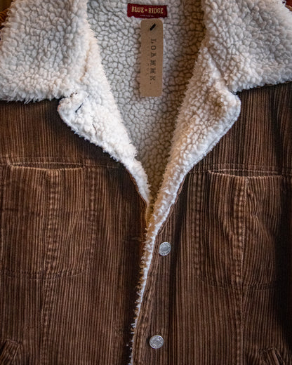 90s Brown Cord Fleece Lumber Jacket
