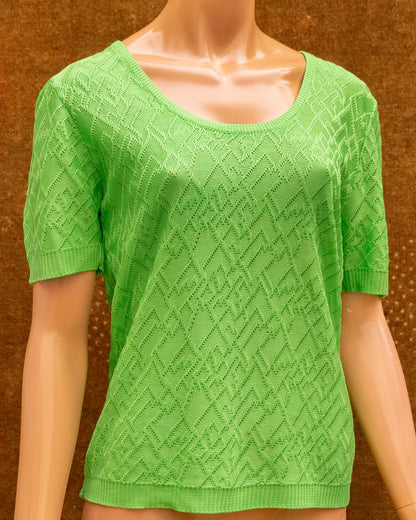 70s Lime Green Knit Top
