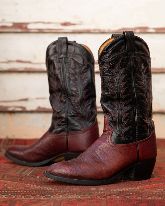 Vintage Tony Lama Wine Cowboy Boots (M)10D