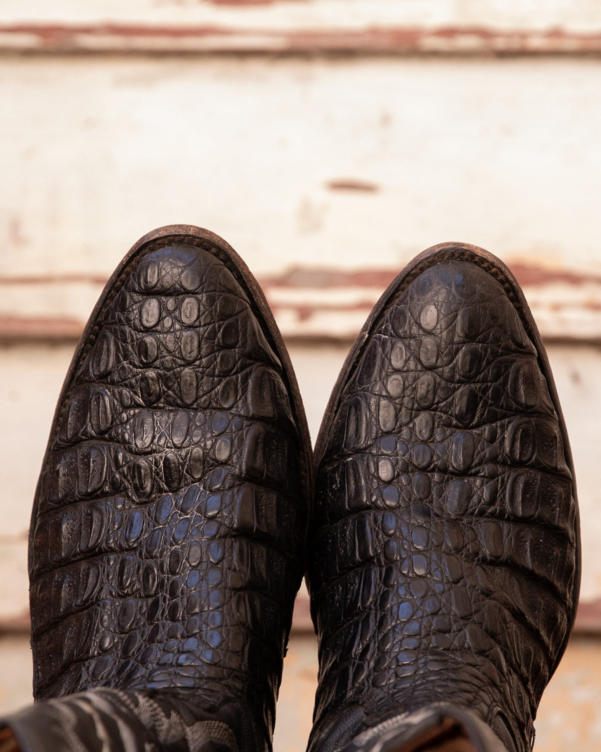 Exotic Black Caiman Croc Cowboy Boots (M)10D