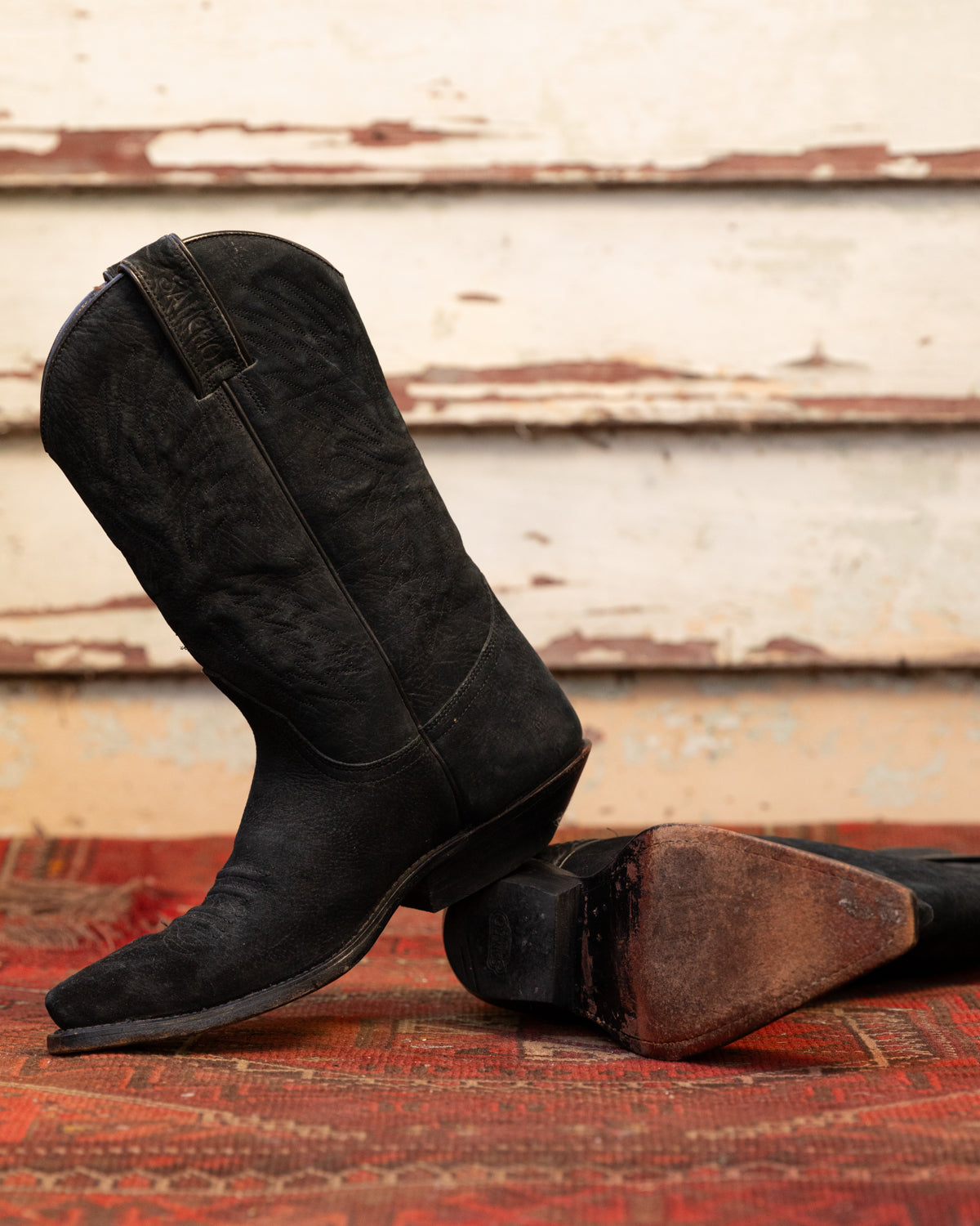 Sancho Black Suede Cowboy Boots (W)7