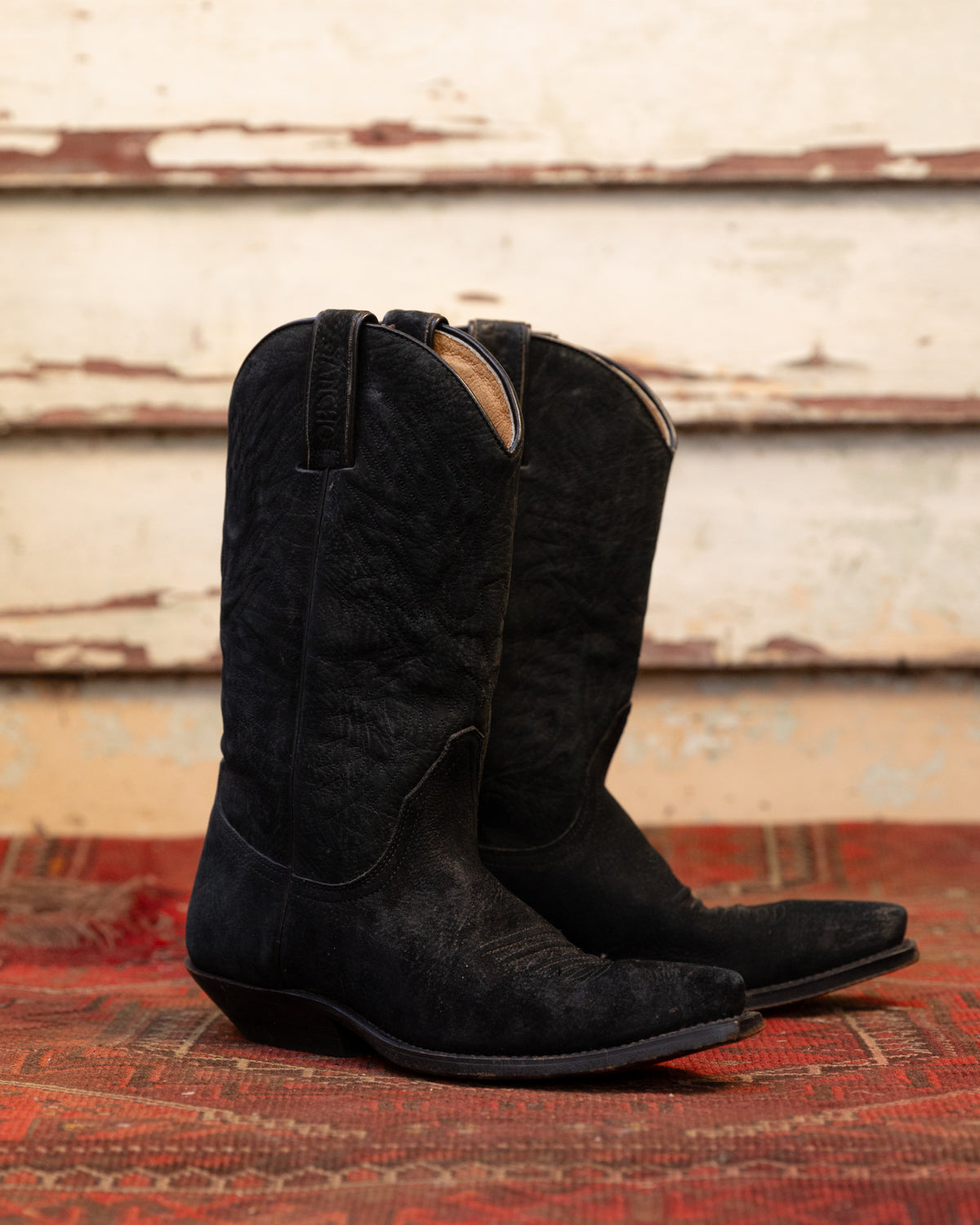 Sancho Black Suede Cowboy Boots (W)7