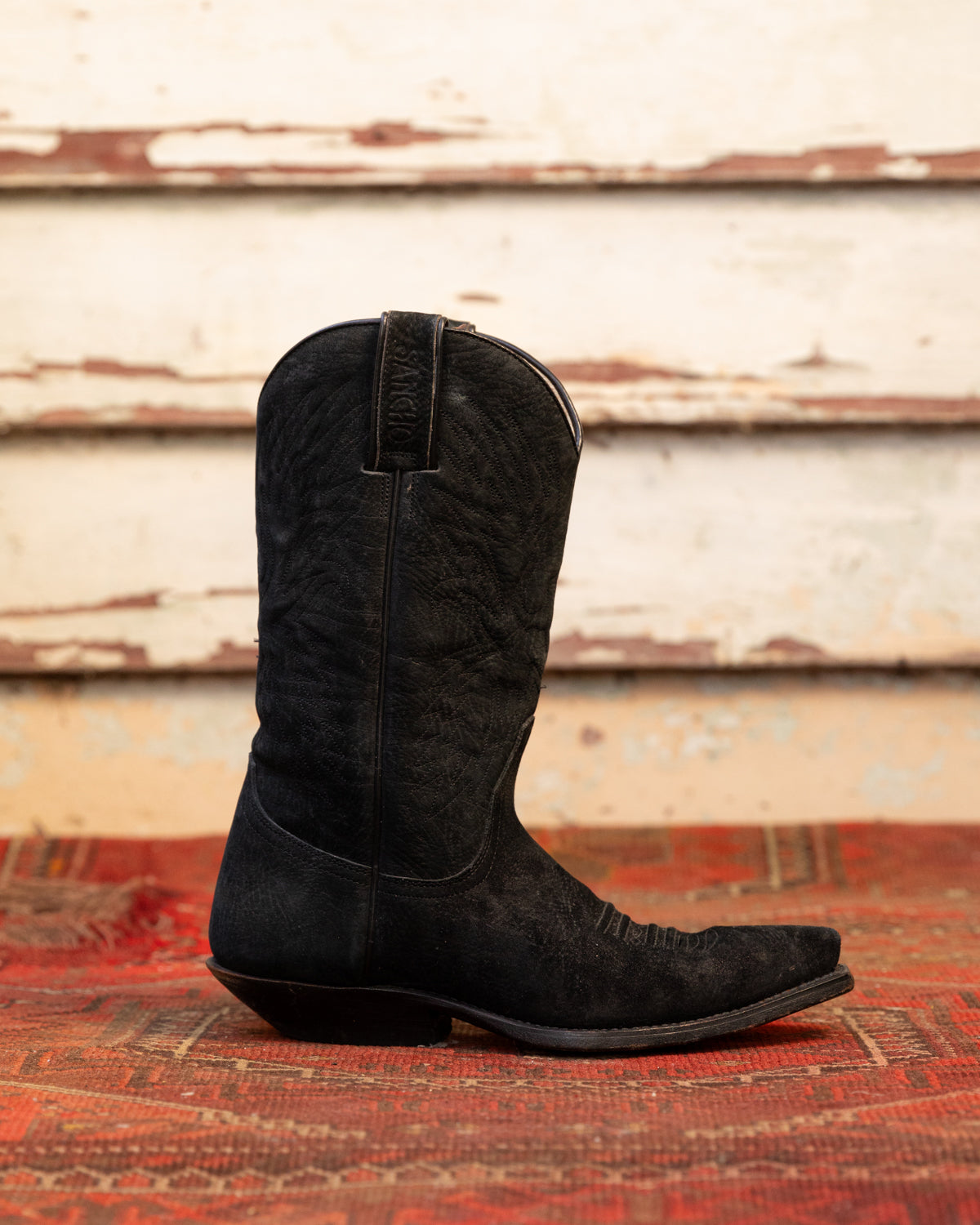 Sancho Black Suede Cowboy Boots (W)7