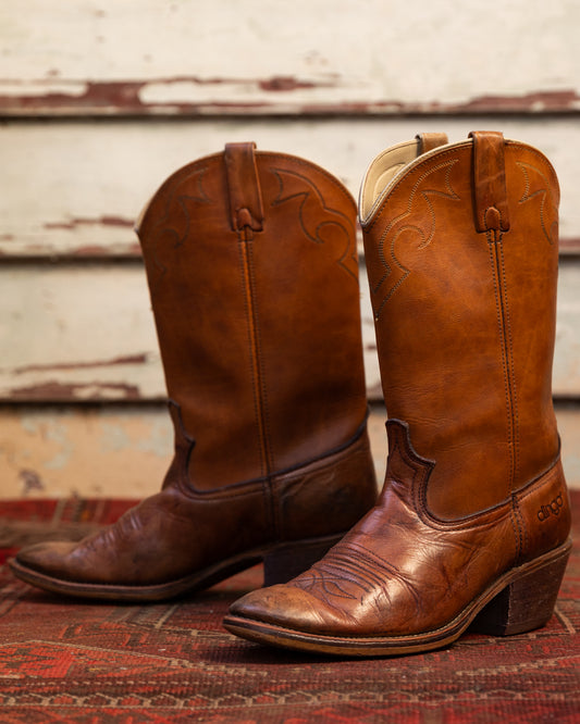 Dingo Tan Leather Cowboy Boots (W)9